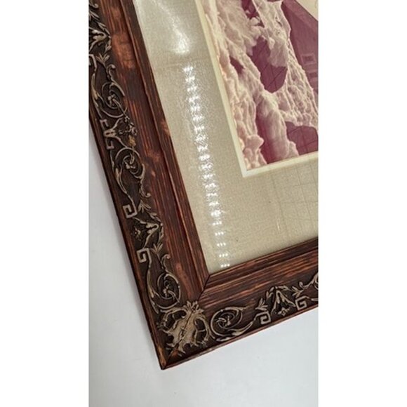 Antique Ornate Wood Frame With Intricate Carved Details 16.5"x13.5" Rustic Brown - Picture 5 of 16